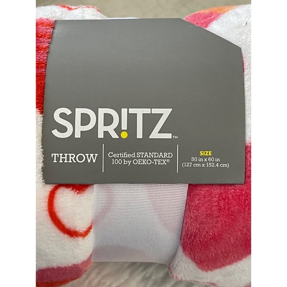 Spritz White/Red Heart Print Micro-plush Throw Blanket 2-Count - 50”x60” - Picture 9 of 10